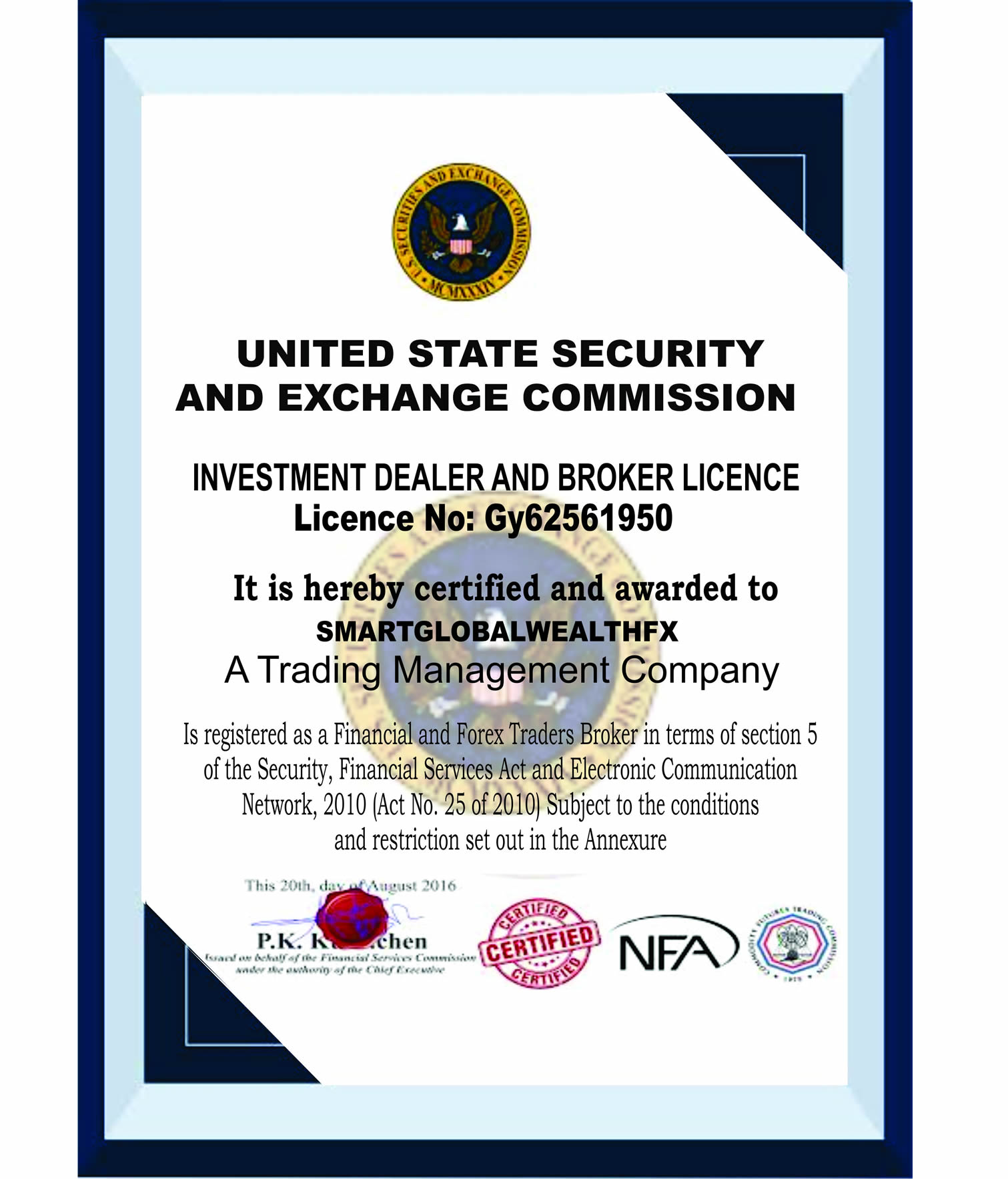 certificate